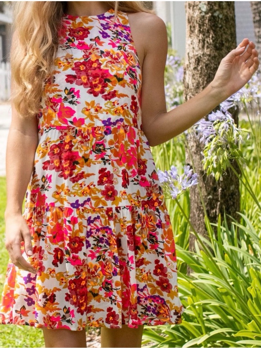 Nwt Natural Life Halle Floral Tiered Mini Dress Womens Xl — image 2 of 8